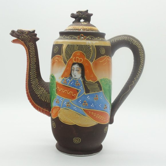 Vintage Japanese Satsuma. Moriage Gilded, Tea Set 21 pc, Made in Japan - Picture 2 of 12